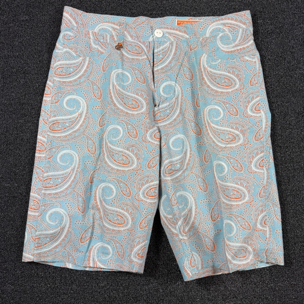 Vintage Enyce Baggy Wide Leg Shorts Men's 38 Paisley Hip Hop Streetwear‎ Y2K